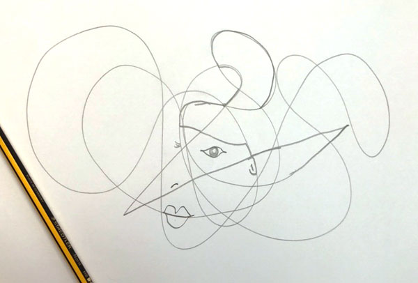 Squiggle made into a face
The Shape Game